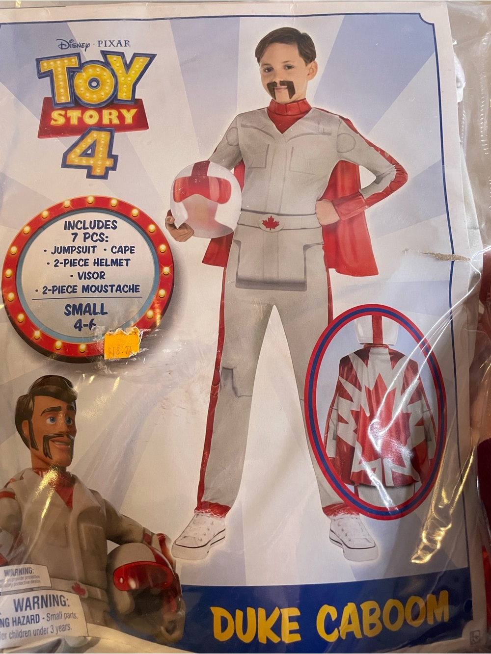Disney Pixar Toy Story 4 Duke Caboom Costume - White & Red